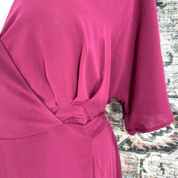 STANDARDS & PRACTICES Candice Georgette Wrap DressSize 1X  In Rose - Picture 4 of 13